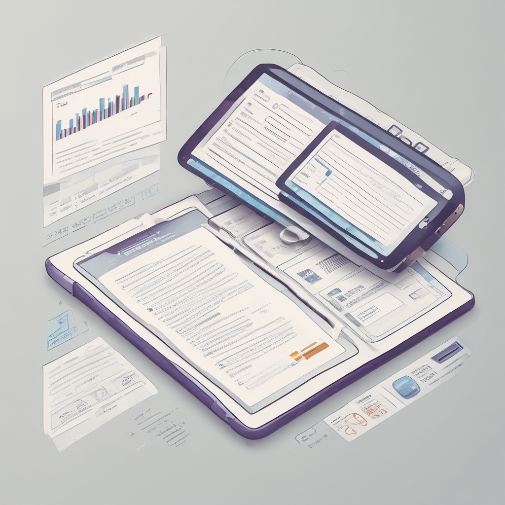 Illustration of a billing software interface